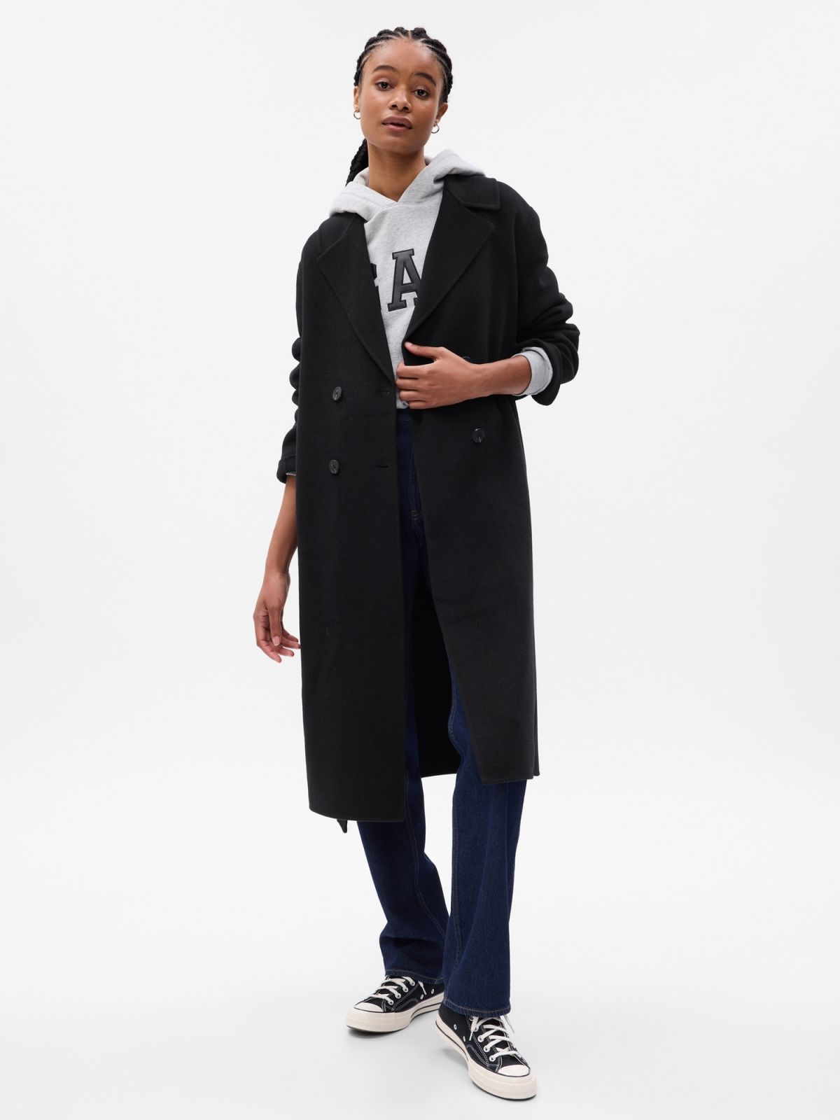 Relaxed Wool Wrap Coat-742349000