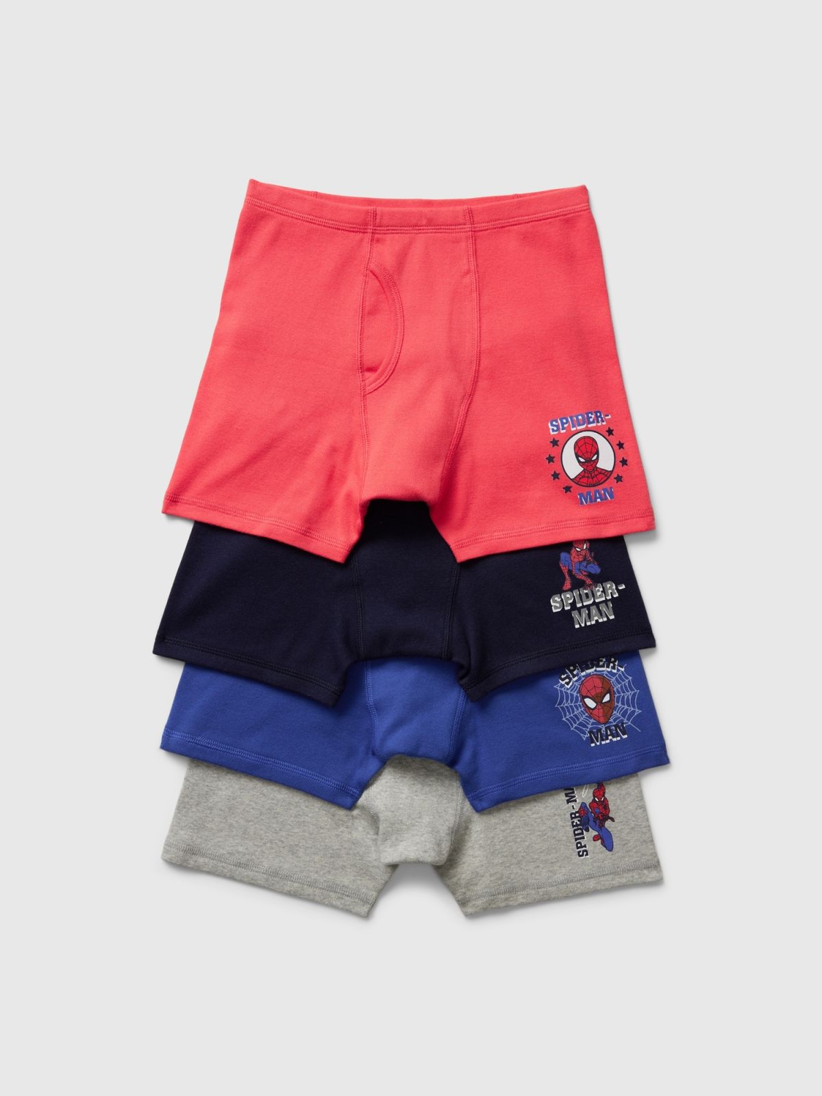 Άσπρο GapKids | Marvel Spider-Man Οργανικό Βαμβάκι Boxer Briefs Εσώρουχα (4-Pack)-879174000