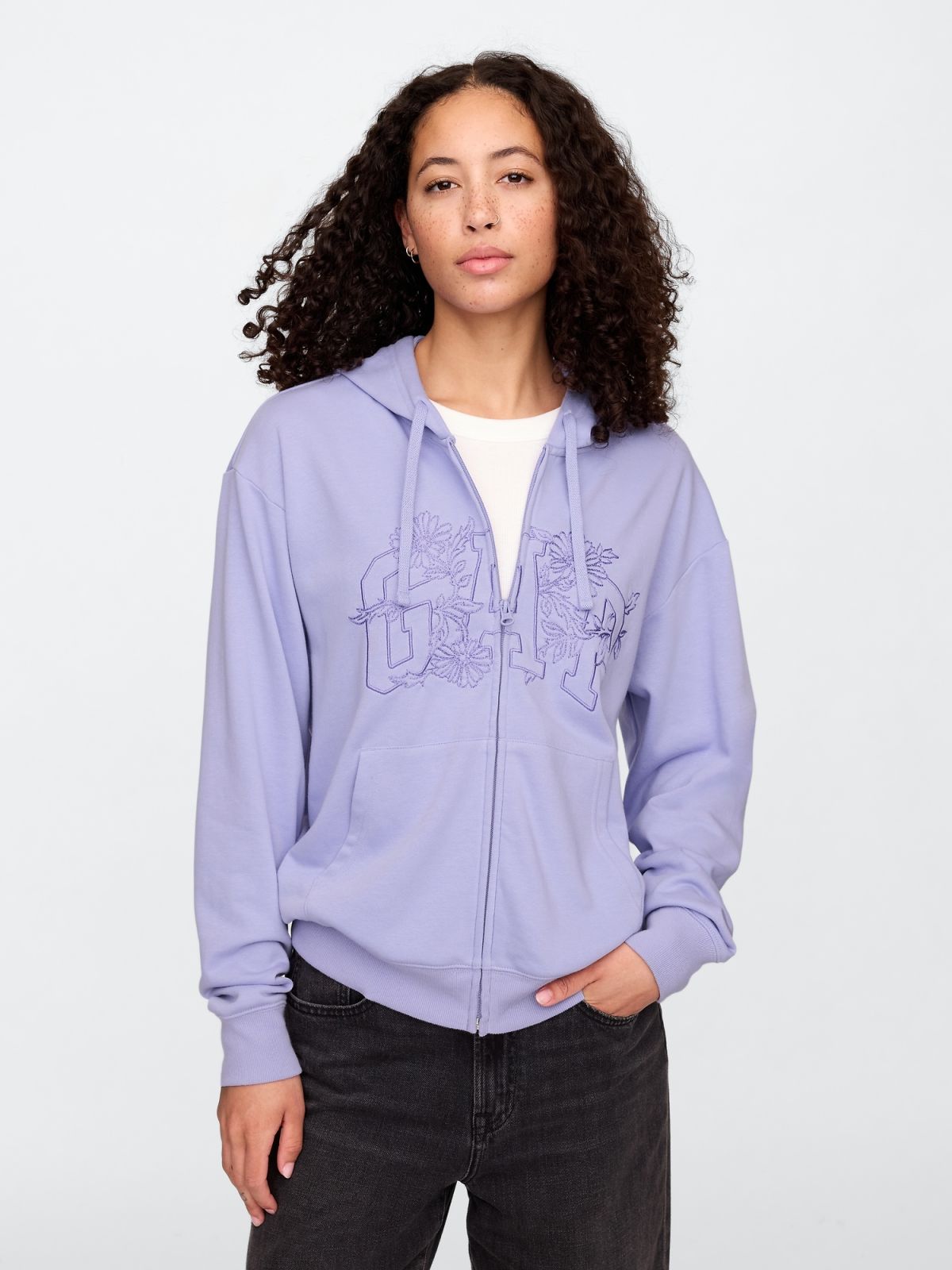 Relaxed Gap Logo Zip Hoodie-727433001