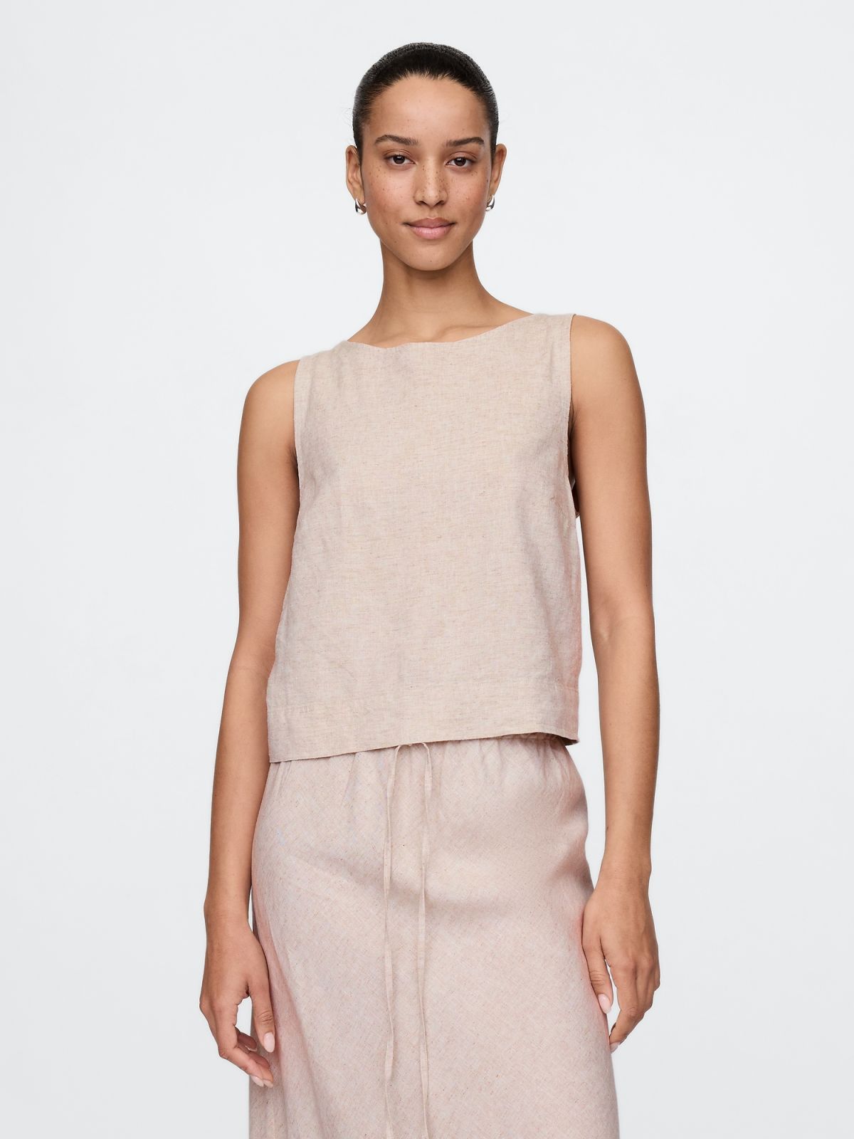 Linen-Blend Shell Tank Μπλούζα-718329004