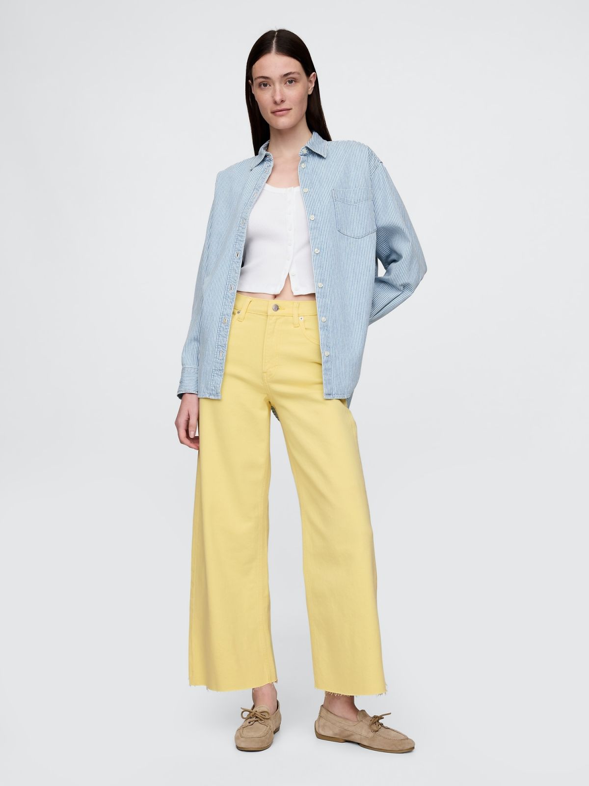 High Rise Stride Wide-Leg Ankle Jeans-740769001