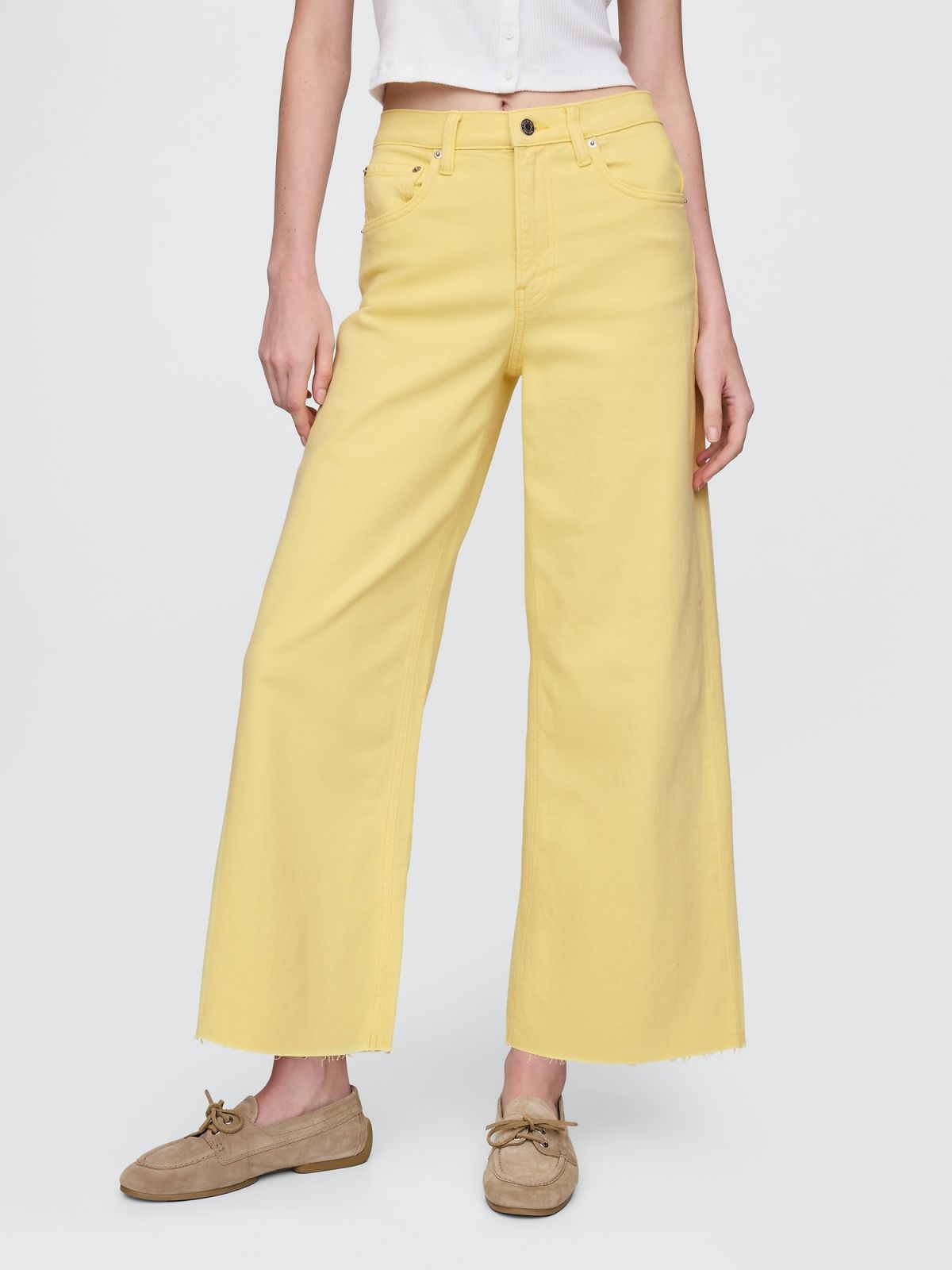 High Rise Stride Wide-Leg Ankle Jeans-740769001