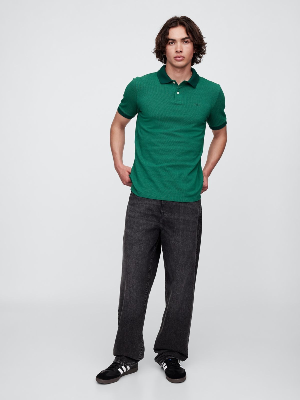Πράσινη Gap Logo Pique Polo Μπλούζα-586306032